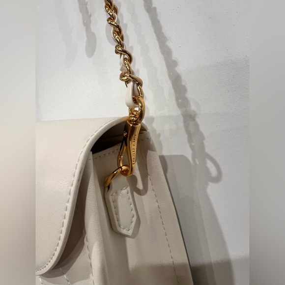 Charles & Keith Roza Beaded Handle Scarf Bag in Cream NWT - Picture 13 of 16